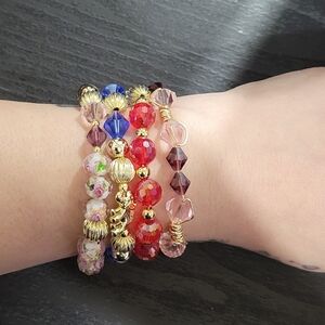 Multicolor Beaded Bracelet Bundle